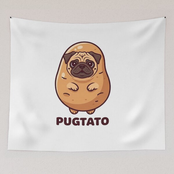 Item preview, dorable Pugtato Cartoon Funny Pug Potato Mashup designed and sold by MotivaChic.