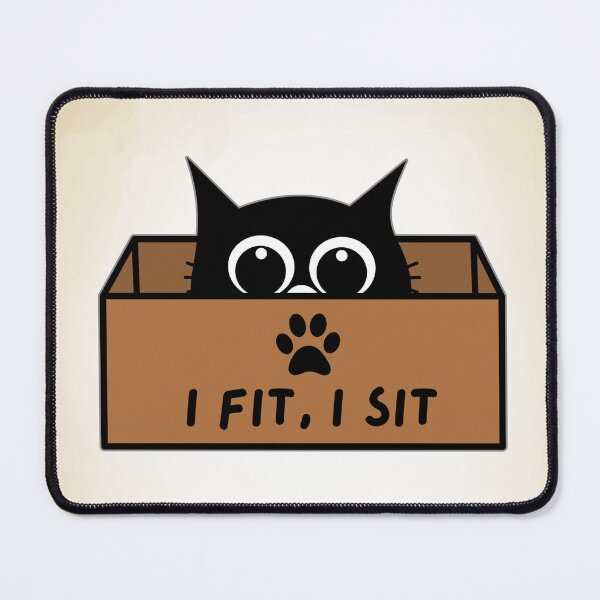 Item preview, I Fit, I Sit – Funny Cat in a Box Design designed and sold by By-soso.