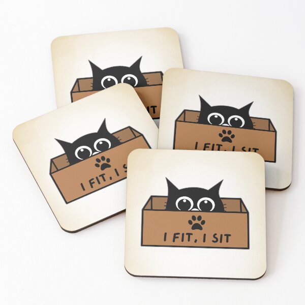 Item preview, I Fit, I Sit – Funny Cat in a Box Design designed and sold by By-soso.