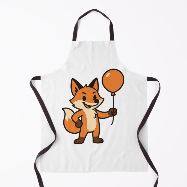 Item preview, Cartoon Fox Holding a Balloon – Playful Cute Animal Cartoon designed and sold by Confuzz1ed.