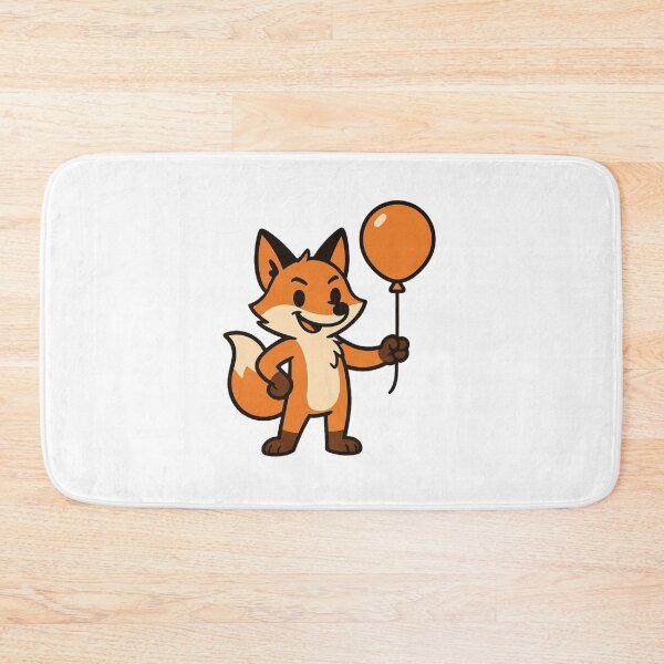 Item preview, Cartoon Fox Holding a Balloon – Playful Cute Animal Cartoon designed and sold by Confuzz1ed.