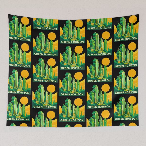 Item preview, Solarpunk Skyline – Green Horizon Cityscape designed and sold by FTS-Studio.