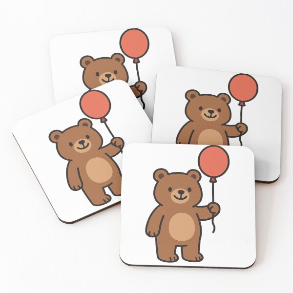 Item preview, Cartoon Bear with a Balloon – Cute Whimsical Animal Cartoon designed and sold by Confuzz1ed.
