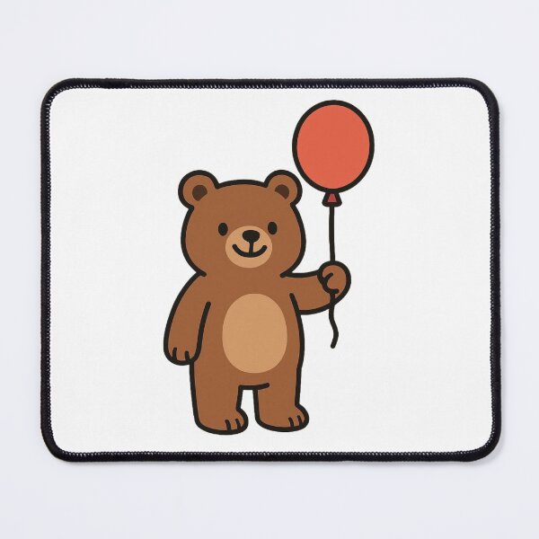 Item preview, Cartoon Bear with a Balloon – Cute Whimsical Animal Cartoon designed and sold by Confuzz1ed.