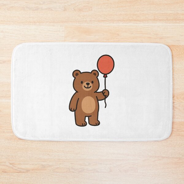 Item preview, Cartoon Bear with a Balloon – Cute Whimsical Animal Cartoon designed and sold by Confuzz1ed.