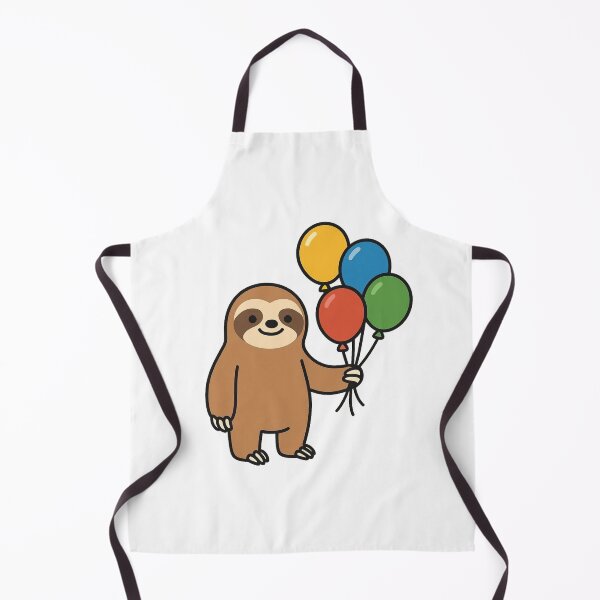 Item preview, Cartoon Sloth with Balloons – Cute Funny Animal Cartoon designed and sold by Confuzz1ed.