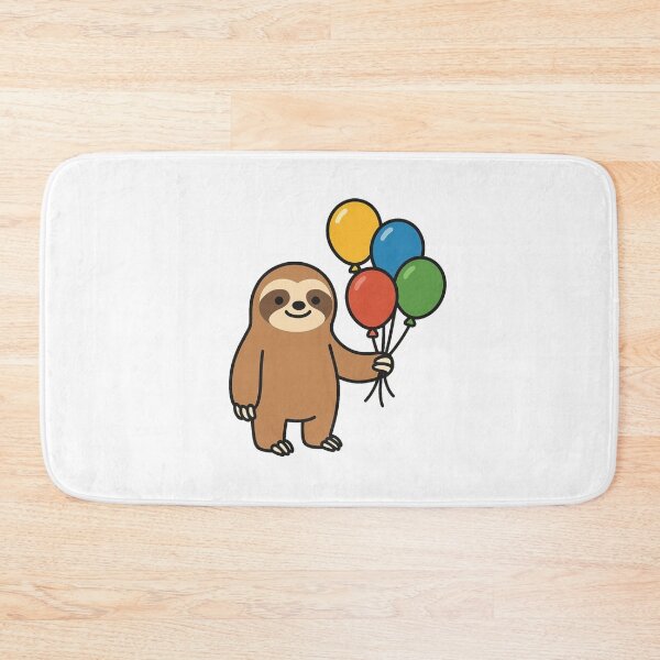 Item preview, Cartoon Sloth with Balloons – Cute Funny Animal Cartoon designed and sold by Confuzz1ed.