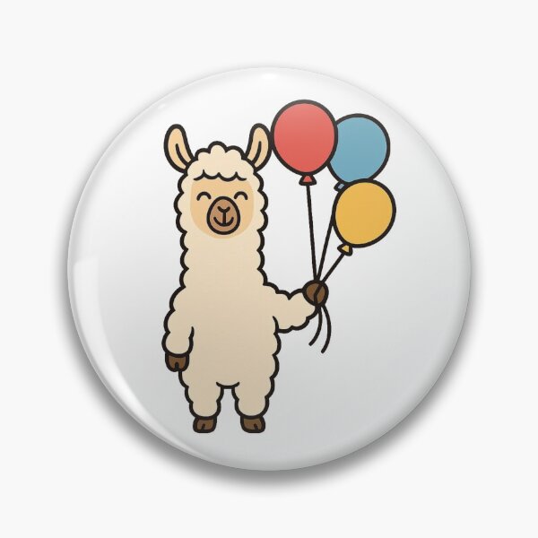 Item preview, Cartoon Llama Holding Balloons – Cute Whimsical Animal Cartoon designed and sold by Confuzz1ed.
