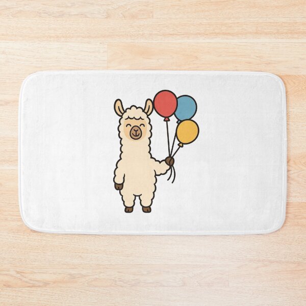 Item preview, Cartoon Llama Holding Balloons – Cute Whimsical Animal Cartoon designed and sold by Confuzz1ed.