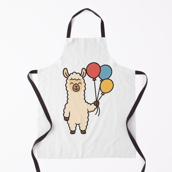 Item preview, Cartoon Llama Holding Balloons – Cute Whimsical Animal Cartoon designed and sold by Confuzz1ed.