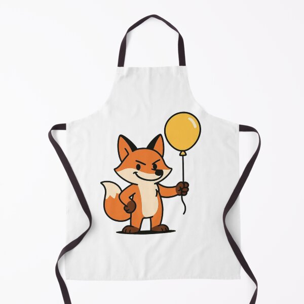 Item preview, Cartoon Fox with a Yellow Balloon – Funny Whimsical Animal Cartoon designed and sold by Confuzz1ed.