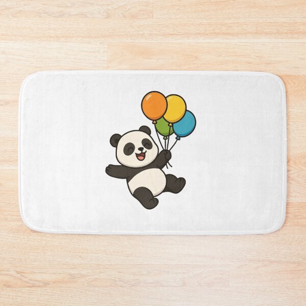 Item preview, Cartoon Panda Floating with Balloons – Cute Party Animal Cartoon designed and sold by Confuzz1ed.