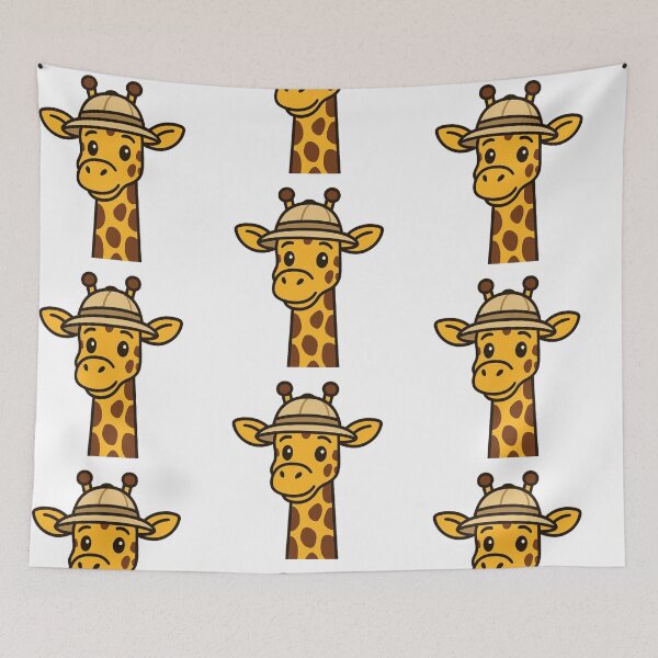 Item preview, Cartoon Giraffe in a Safari Hat – Cute Explorer Animal Cartoon designed and sold by Confuzz1ed.