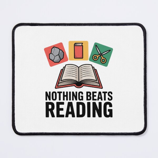 Item preview, Nothing Beats Reading Funny Book Lover Rock Paper Scissors Librarian Teacher Gift designed and sold by teevoxx.