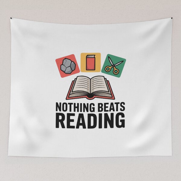 Item preview, Nothing Beats Reading Funny Book Lover Rock Paper Scissors Librarian Teacher Gift designed and sold by teevoxx.