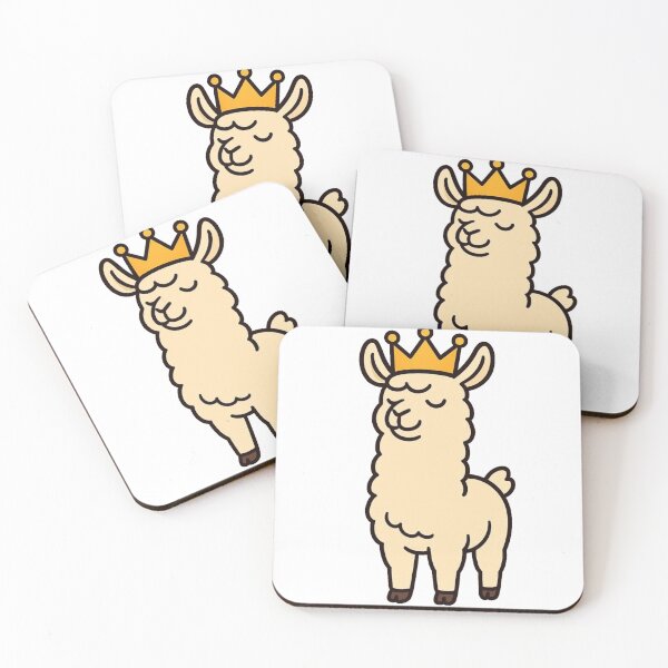 Item preview, Cartoon Llama in a Crown – Cute Royal Animal Cartoon designed and sold by Confuzz1ed.