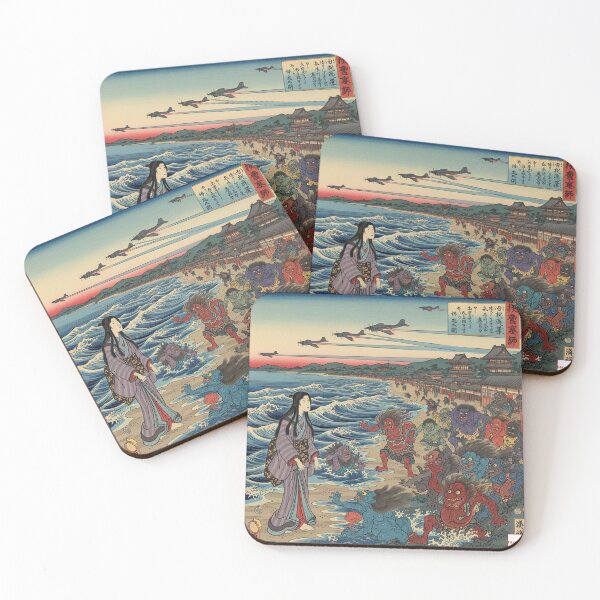 Item preview, Ukiyoe Girl with Yokai designed and sold by Haus Tacorari.