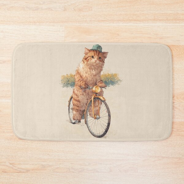 Item preview, Vintage Cat on Bicycle – Cute Retro Illustration designed and sold by collectees1.