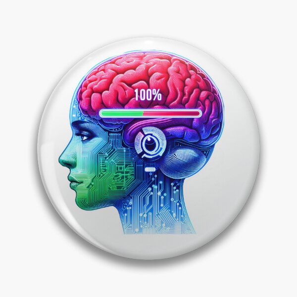 Item preview, 100% Brain Power – Futuristic Digital Mind designed and sold by JokesterTV777.