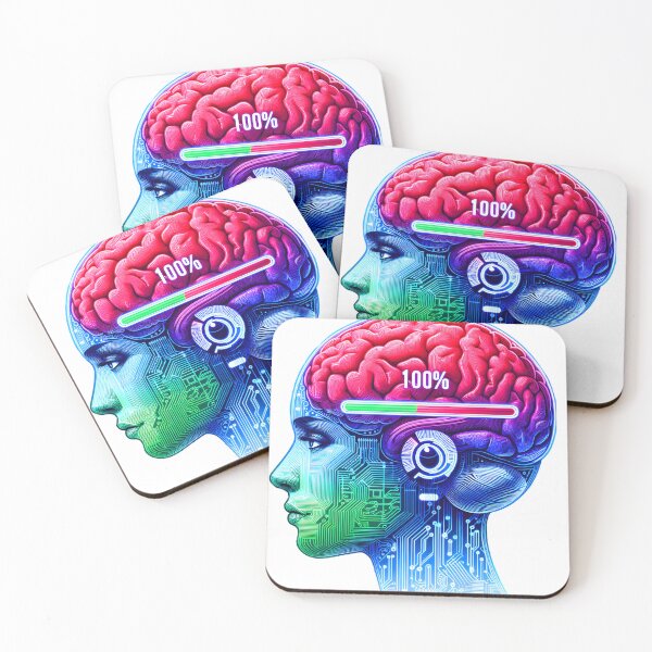 Item preview, 100% Brain Power – Futuristic Digital Mind designed and sold by JokesterTV777.