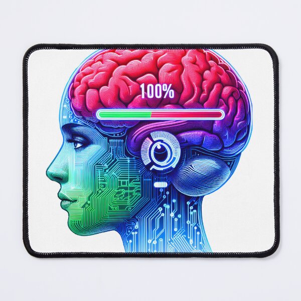 Item preview, 100% Brain Power – Futuristic Digital Mind designed and sold by JokesterTV777.