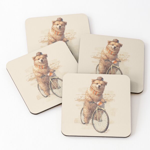 Item preview, Vintage Dog on Bicycle – Cute Retro Illustration designed and sold by collectees1.