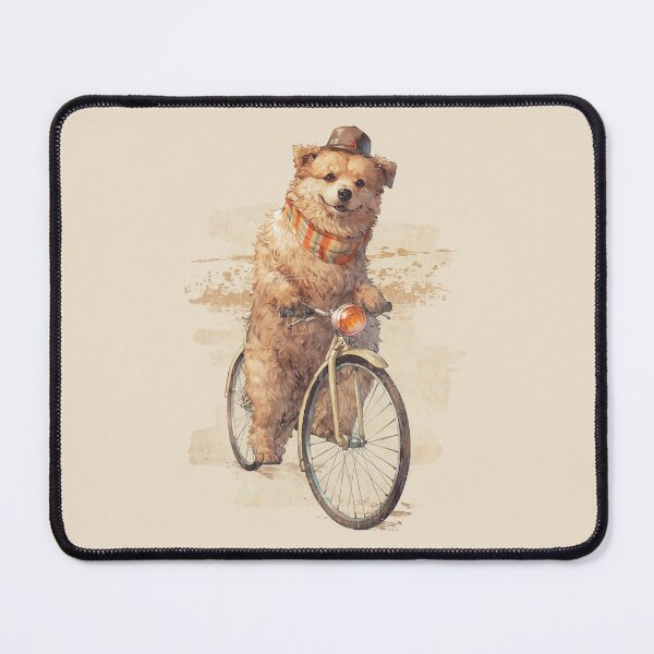 Item preview, Vintage Dog on Bicycle – Cute Retro Illustration designed and sold by collectees1.