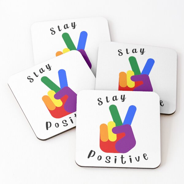 Item preview, Stay Positive Pride Rainbow Peace Sign Design designed and sold by DazzlingDaisyShop.
