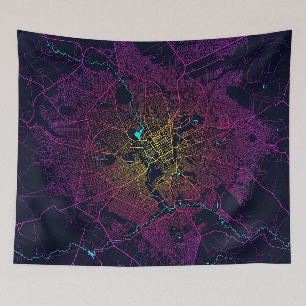 Item preview, Lubumbashi City Map of DR Congo - Neon designed and sold by deMAP.