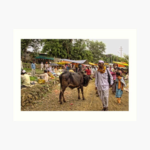 A small village market at the foothills of shayadri mountains Art Print