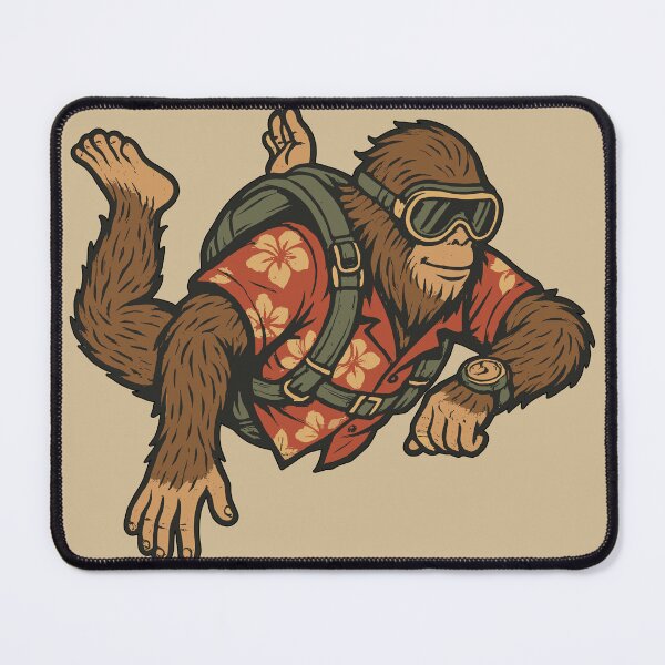 Item preview, Cool Skydiving Extreme Sports Hawaiian Shirt Sasquatch designed and sold by Nathaniel Baker.