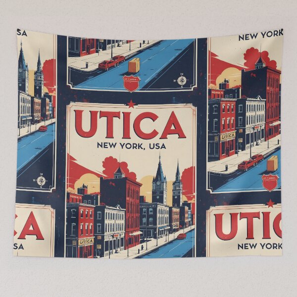 Item preview, Utica New York 1950s USA Vintage Travel Tourism designed and sold by TravelersGems.