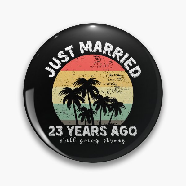 Item preview, Vintage - Just Married 23 Years Ago, 23rd Wedding Anniversary for Couple Men & Women designed and sold by Mozaic Clothes.