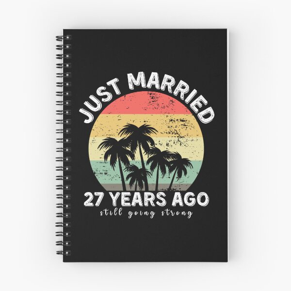 Item preview, Vintage - Just Married 27 Years Ago, 27th Wedding Anniversary for Couple Men & Women designed and sold by Mozaic Clothes.