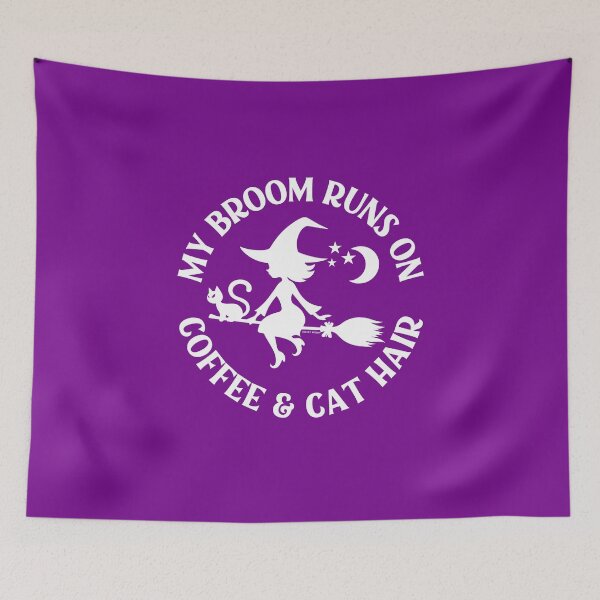 Item preview, My Broom Runs On Coffee and Cat Hair Cheeky Witch® designed and sold by cheekywitch.
