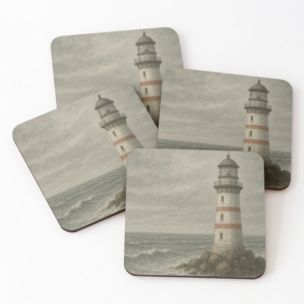 Item preview, Moody Lighthouse Illustration – Stormy Sea, Vintage Sketch Artwork designed and sold by BloomOfDesign.