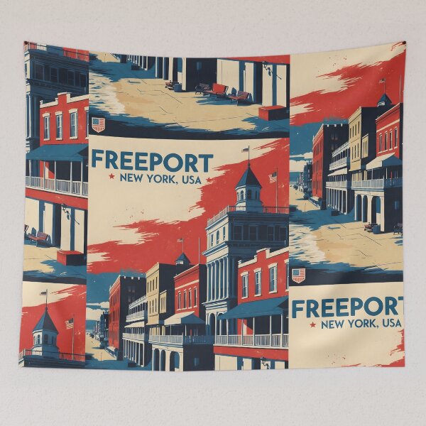 Item preview, Freeport New York 1950s USA Vintage Travel Tourism designed and sold by TravelersGems.