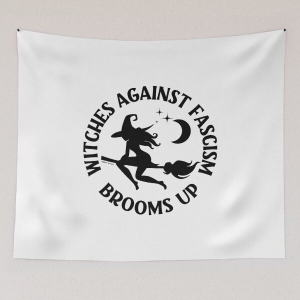 Item preview, Witches Against Fascism Brooms Up Cheeky Witch® designed and sold by cheekywitch.