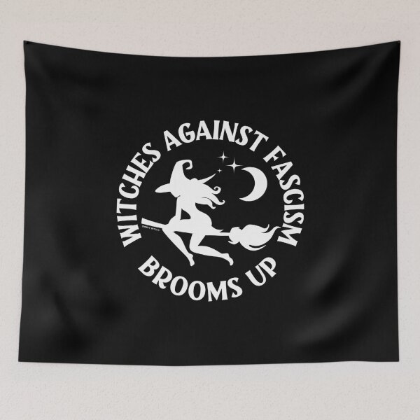 Item preview, Witches Against Fascism Brooms Up Cheeky Witch® designed and sold by cheekywitch.