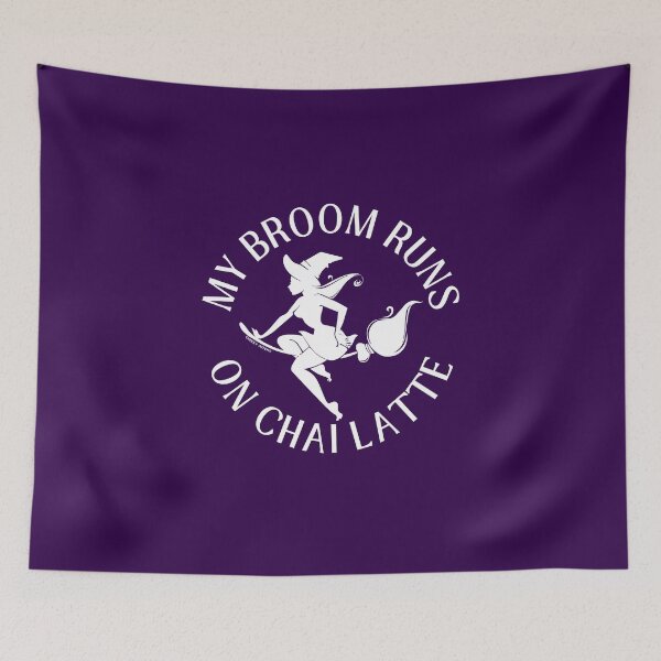 Item preview, My Broom Runs On Chai Latte Cheeky Witch® designed and sold by cheekywitch.