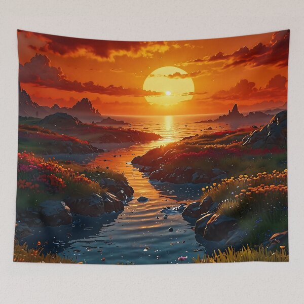 Item preview, Sunset at the estuary designed and sold by PixelParadies.