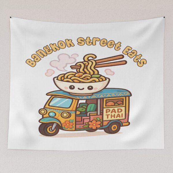 Item preview, Bangkok Pad Thai Street Food Truck – Kawaii Tuk-Tuk Delight designed and sold by Globalcitytees.