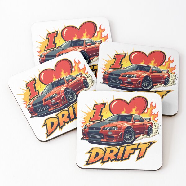 Item preview, Red Skyline R34 I Love Drift designed and sold by pixelprodigy04.