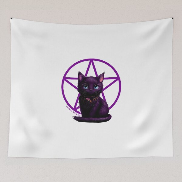 Item preview, Purple Pentacle Kitten Cheeky Witch® designed and sold by cheekywitch.