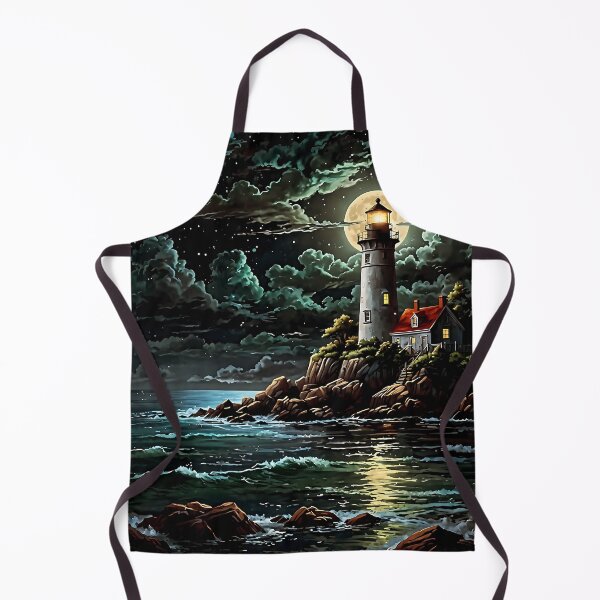 Item preview, The lighthouse at full moon designed and sold by PixelParadies.