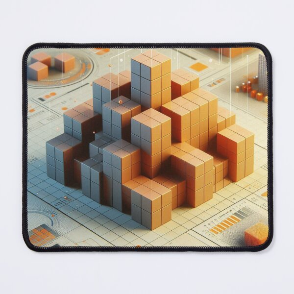 Item preview, 3D Rendered Cubes Over Flat Illustration – Modern Geometric Digital Art designed and sold by ashokreddy343.