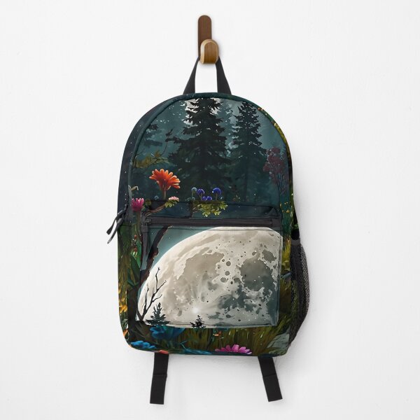 Artikelvorschau, Vollmond über dem Blumenwald entworfen und verkauft von PixelParadies.
