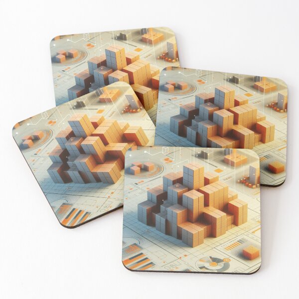 Aperçu de l'œuvre Cubes rendus en 3D sur une illustration plane – Art numérique géométrique moderne créée et vendue par ashokreddy343.