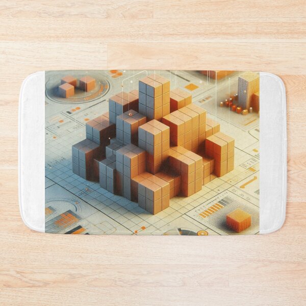 Item preview, 3D Rendered Cubes Over Flat Illustration – Modern Geometric Digital Art designed and sold by ashokreddy343.