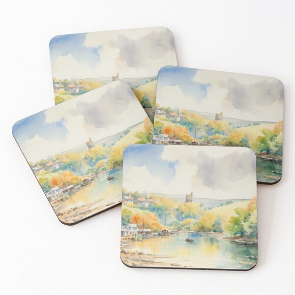 Item preview, Noss Mayo from Bridge End2(watercolour + AI） designed and sold by artsmeow.